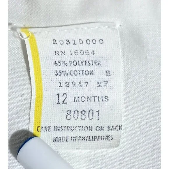 Vintage Healthtex Baby Girls White Romper With Strawberry Embroidery 12 Months - Picture 2 of 8